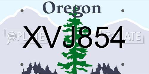 XVJ854 Oregon License Plate