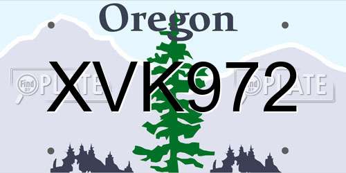 XVK972 Oregon License Plate
