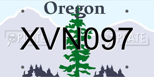 XVN097 Oregon License Plate