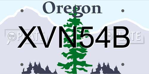 XVN54B Oregon License Plate