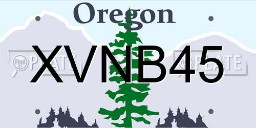 XVNB45 Oregon License Plate
