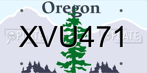 XVU471 Oregon License Plate