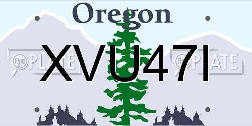 XVU47I Oregon License Plate