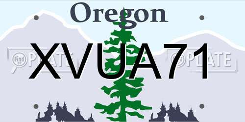 XVUA71 Oregon License Plate