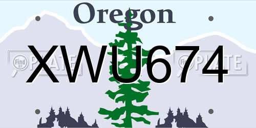 XWU674 Oregon License Plate