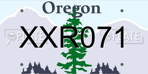 XXR071 Oregon License Plate