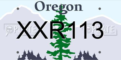 XXR113 Oregon License Plate