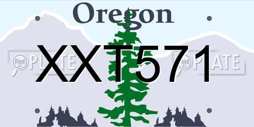 XXT571 Oregon License Plate