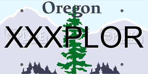 XXXPLOR Oregon License Plate