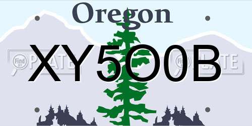 XY5O0B Oregon License Plate