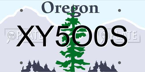 XY5O0S Oregon License Plate