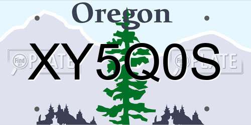 XY5Q0S Oregon License Plate