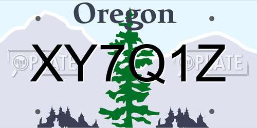 XY7Q1Z Oregon License Plate