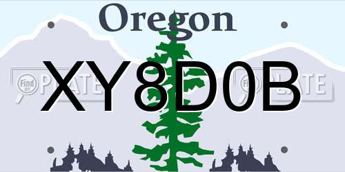XY8D0B Oregon License Plate