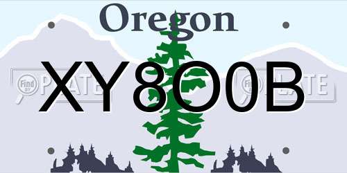 XY8O0B Oregon License Plate