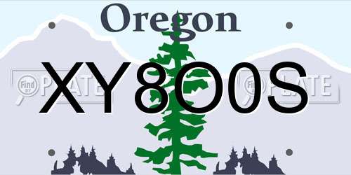 XY8O0S Oregon License Plate