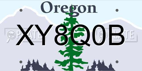 XY8Q0B Oregon License Plate