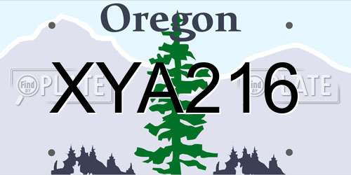 XYA216 Oregon License Plate