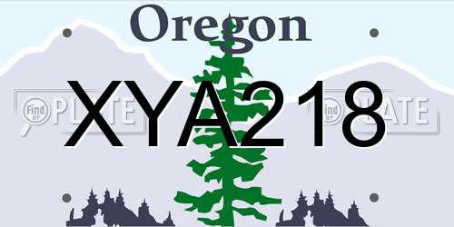 XYA218 Oregon License Plate