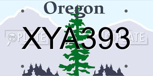 XYA393 Oregon License Plate