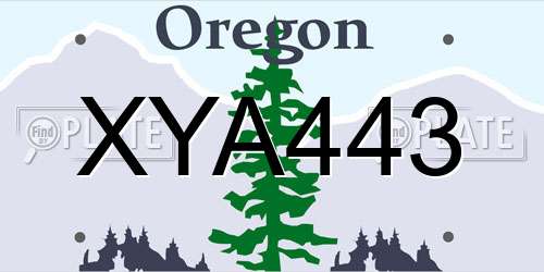 XYA443 Oregon License Plate