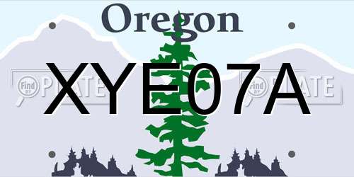 XYE07A Oregon License Plate