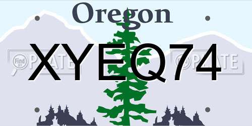 XYEQ74 Oregon License Plate