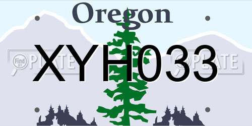XYH033 Oregon License Plate