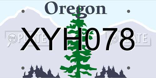 XYH078 Oregon License Plate