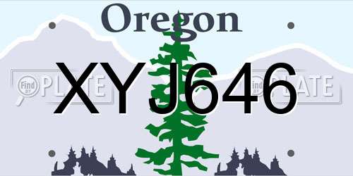 XYJ646 Oregon License Plate
