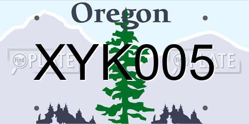 XYK005 Oregon License Plate