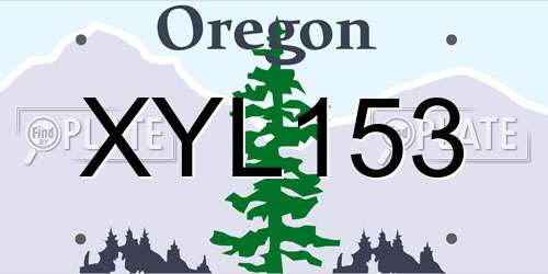 XYL153 Oregon License Plate