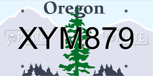 XYM879 Oregon License Plate