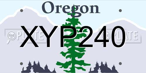 XYP240 Oregon License Plate