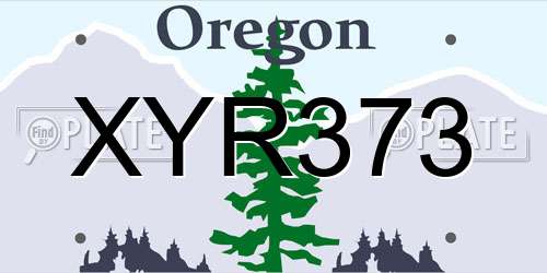 XYR373 Oregon License Plate