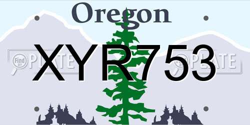 XYR753 Oregon License Plate