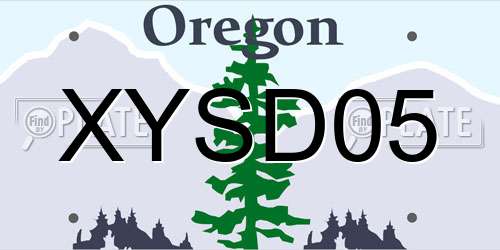 XYSD05 Oregon License Plate