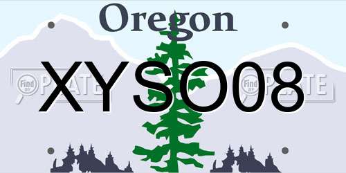 XYSO08 Oregon License Plate