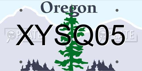 XYSQ05 Oregon License Plate