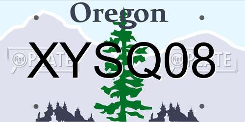 XYSQ08 Oregon License Plate