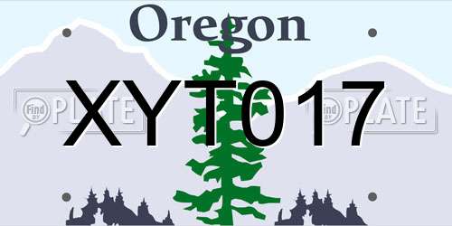 XYT017 Oregon License Plate