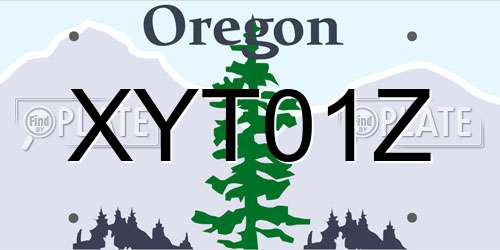 XYT01Z Oregon License Plate