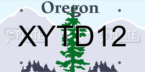 XYTD12 Oregon License Plate