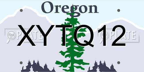XYTQ12 Oregon License Plate