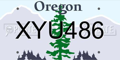 XYU486 Oregon License Plate