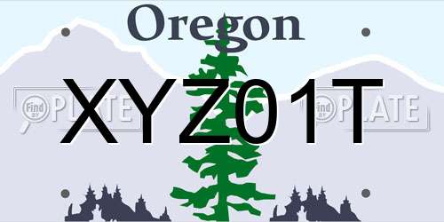 XYZ01T Oregon License Plate