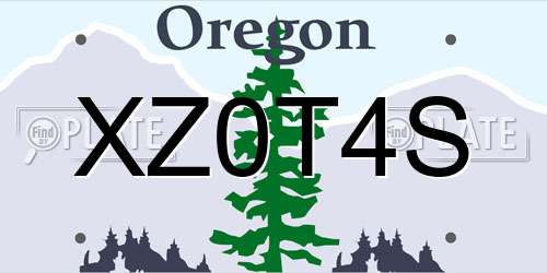 XZ0T4S Oregon License Plate
