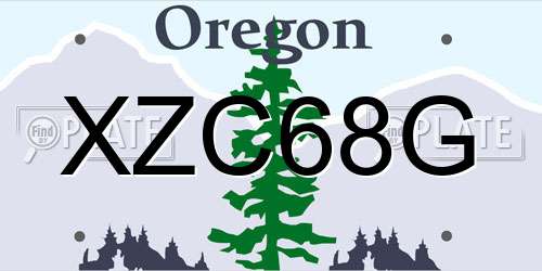 XZC68G Oregon License Plate
