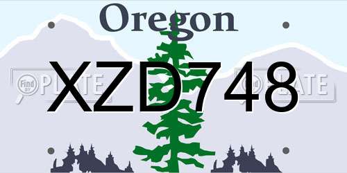XZD748 Oregon License Plate