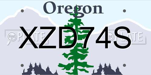XZD74S Oregon License Plate